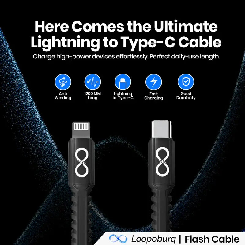 PD 20W Type-C to Lightning Nylon Braided Fast Charging Cable with tested 30000 bends