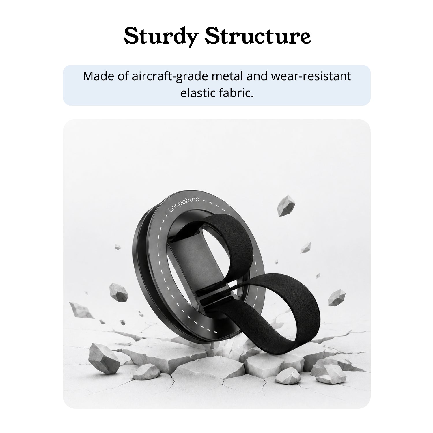 Loopoburq Latchr Magnetic Phone Holder 2in1 Anti-Drop Grip & Kickstand