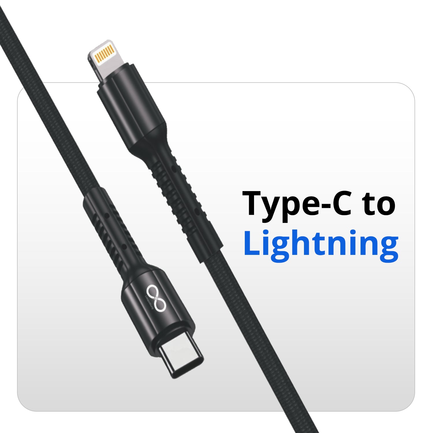 PD 20W Type-C to Lightning Nylon Braided Fast Charging Cable with tested 30000 bends