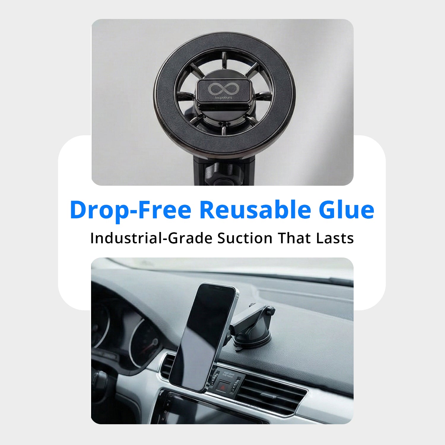 2-in-1 Magsafe car mobile holder with dashboard & ac mounts