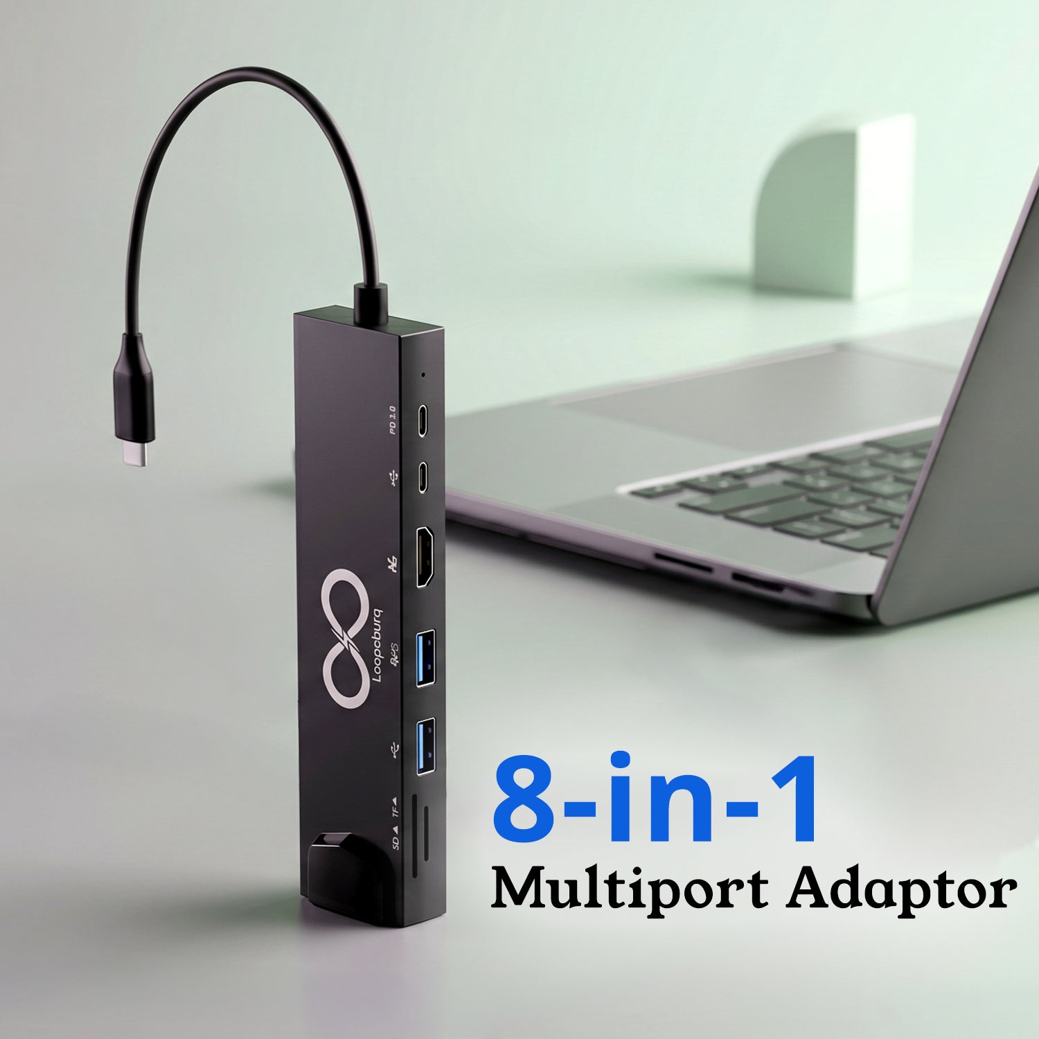 8-in-1 USB-C Hub with Ethernet & twin 3.0 C-Type PD ports