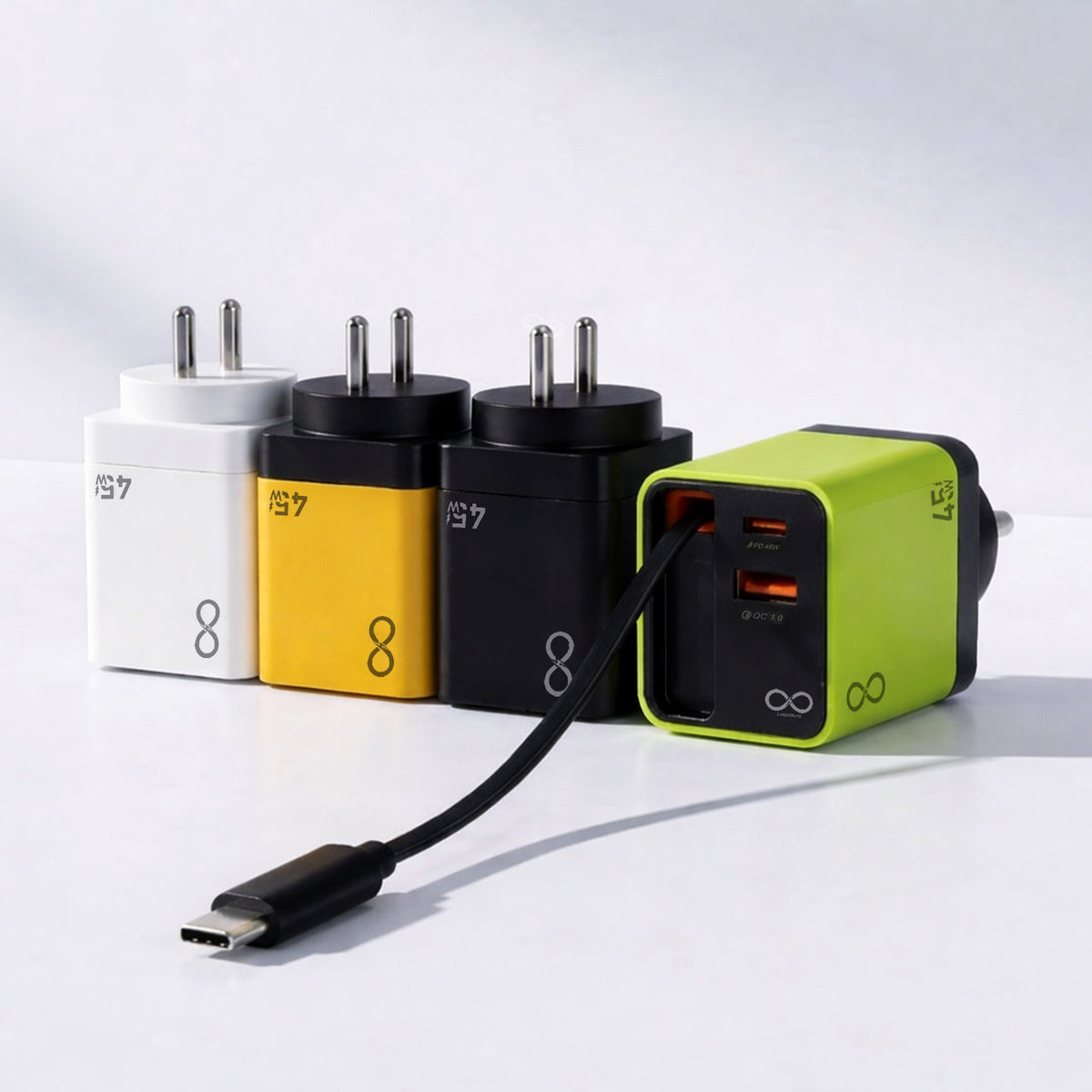 Loopoburq 45W Rapid Charger with Retractable Cable - Image 1