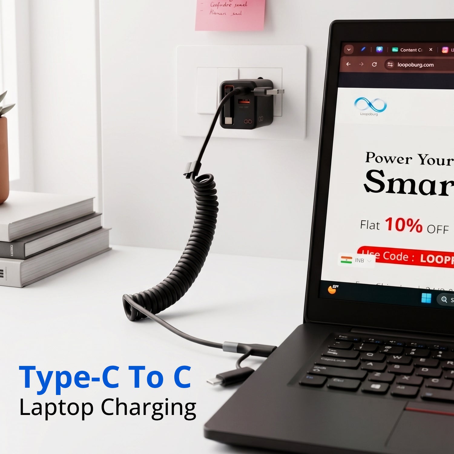 130W 4-in-1 Silicon Spring Wire Fast Charging Cable (Fireproof)