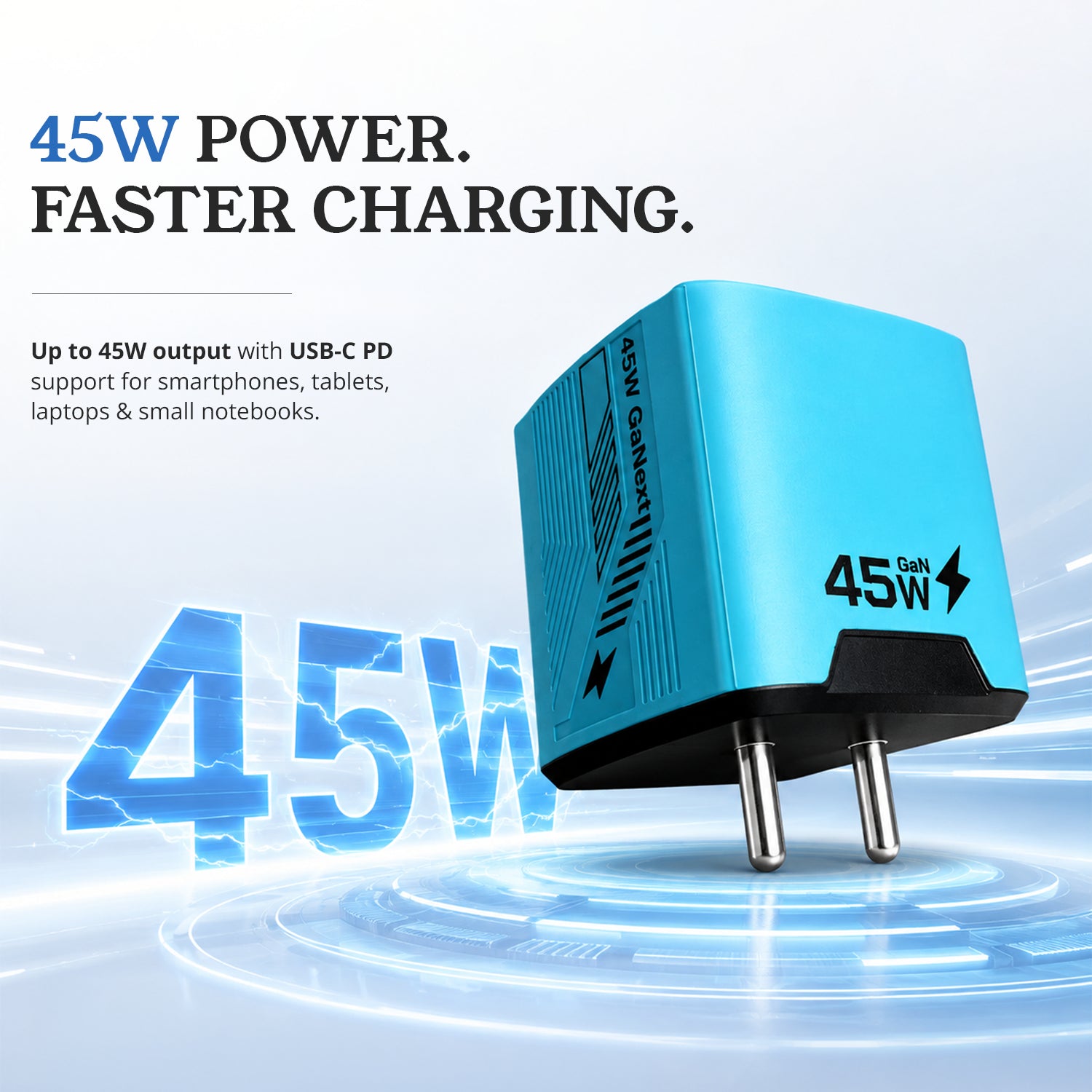 Loopoburq GaNext 45W Fast Charger with Dual Retractable Cables & Dual  Ports