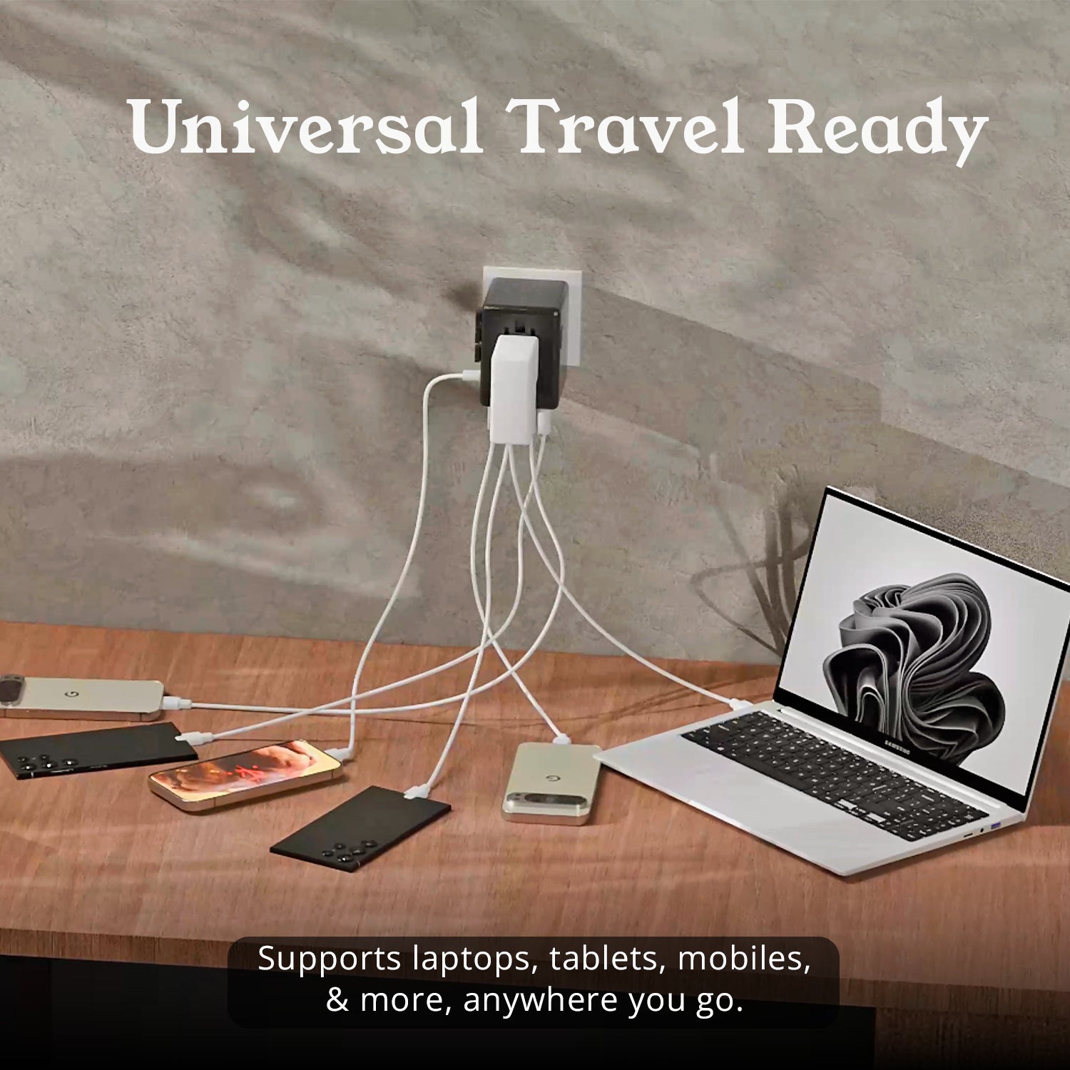 35W GaN Fast Charging Universal Travel Adapter With Laptop Charging Compatibility
