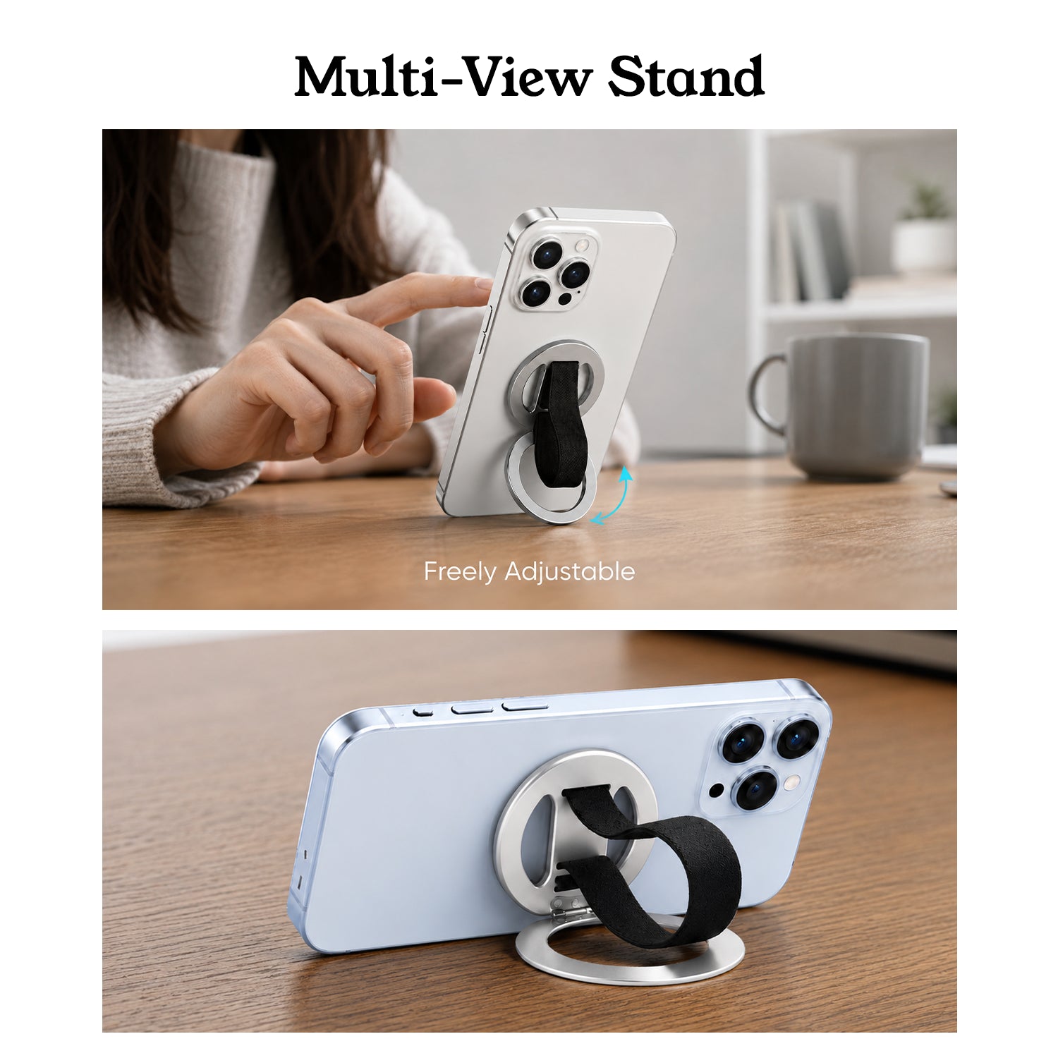 Loopoburq Latchr Magnetic Phone Holder 2in1 Anti-Drop Grip & Kickstand