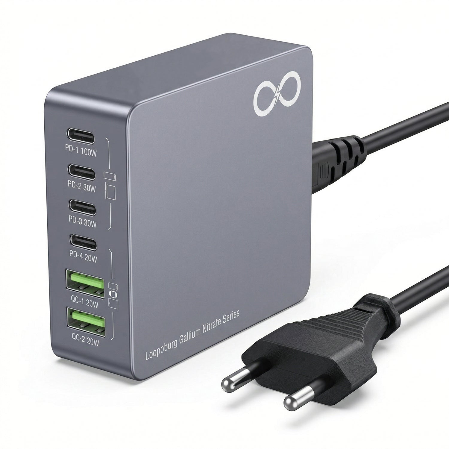 220W GaN Multiport With 1.5M Cable 7 Pd & Usb Ports For Laptop Charging Compatibility