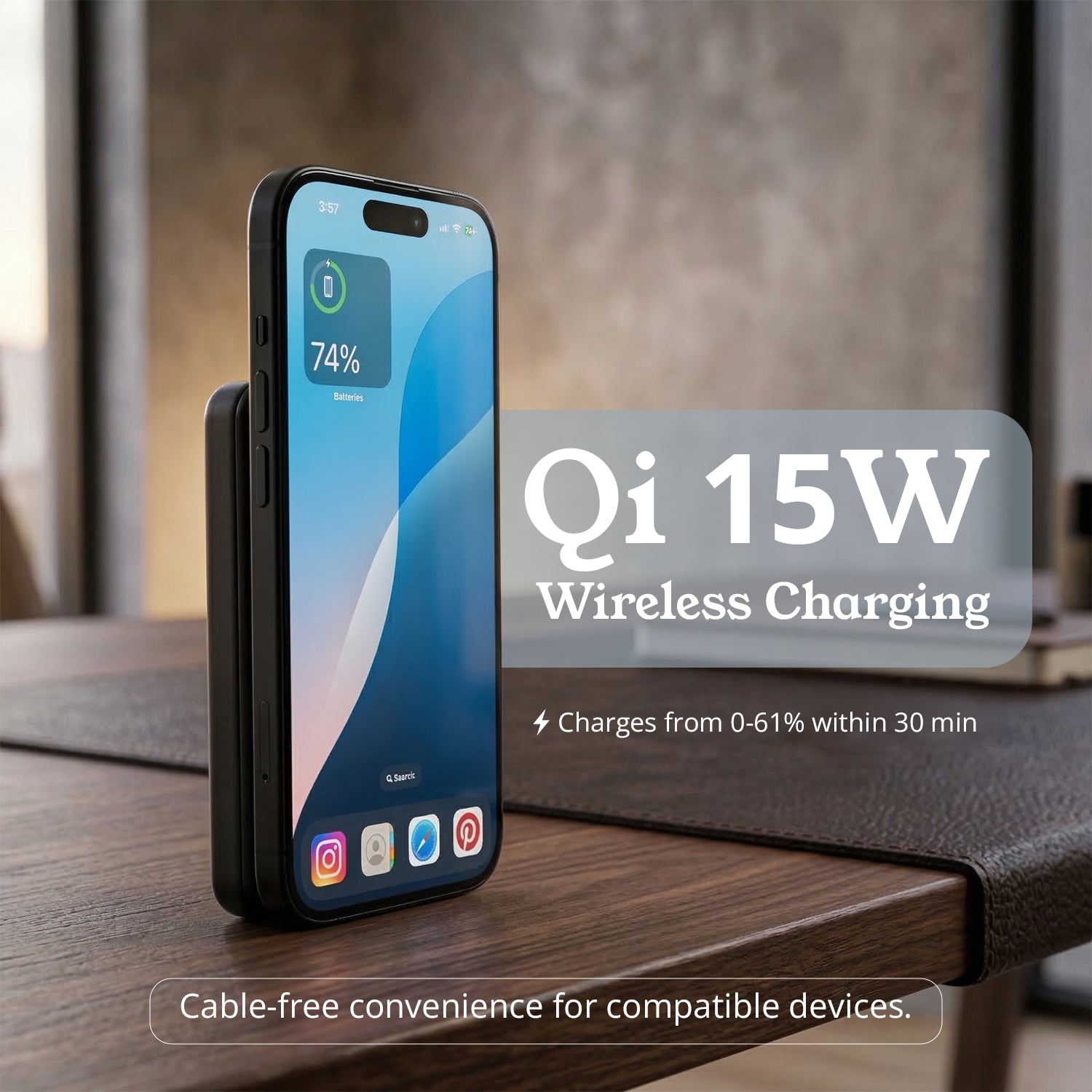 10000mah MagSafe Wireless Powerbank With Fast 22.5W PD & Qi Certified Wireless Charging