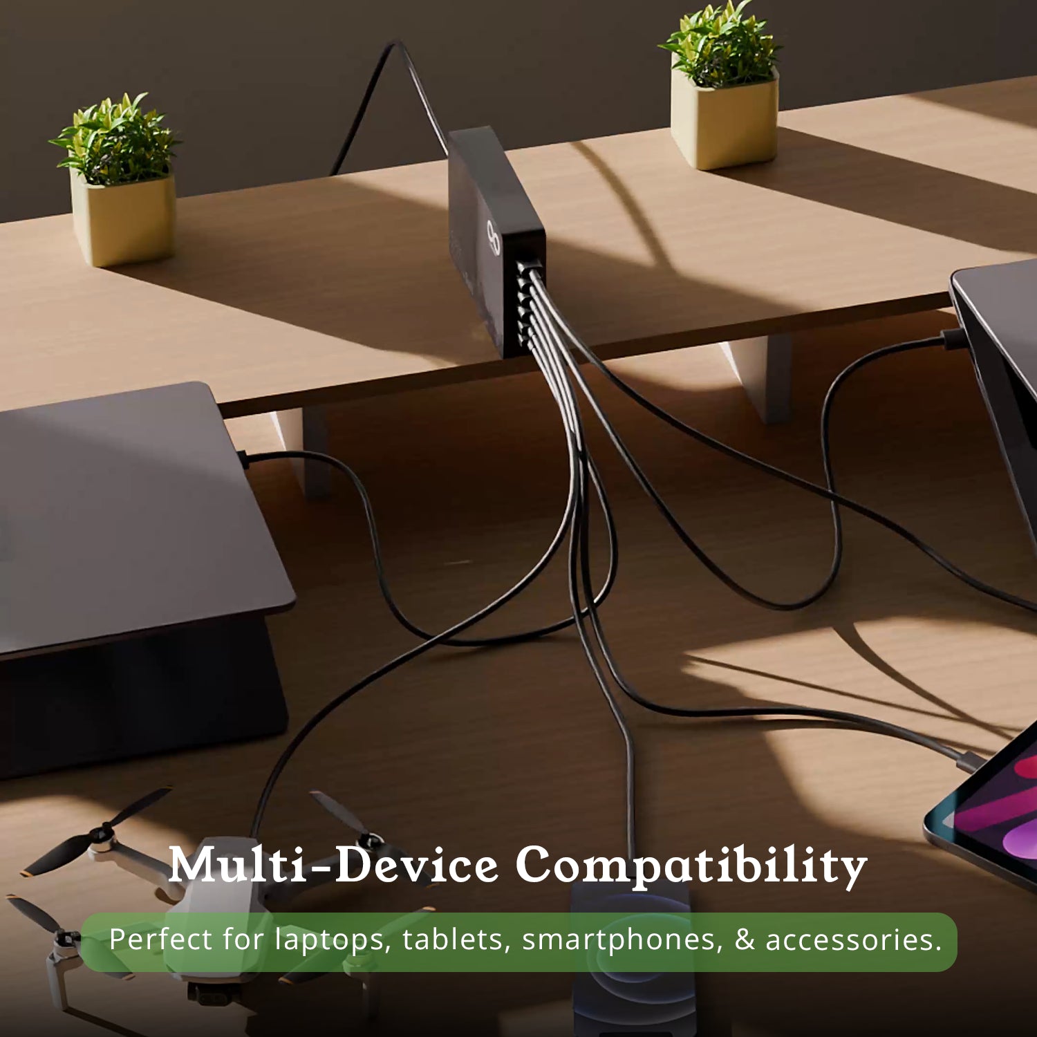 220W GaN Multiport With 1.5M Cable 4 Pd & 2 Usb Ports With Laptop Charging Compatibility