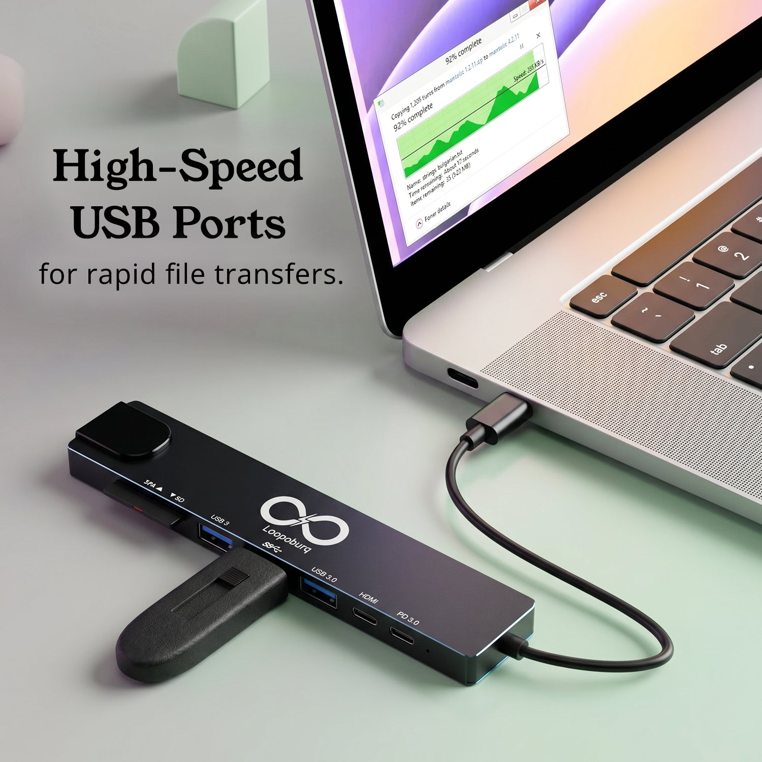 8-in-1 USB-C Hub with Ethernet & twin 3.0 C-Type PD ports