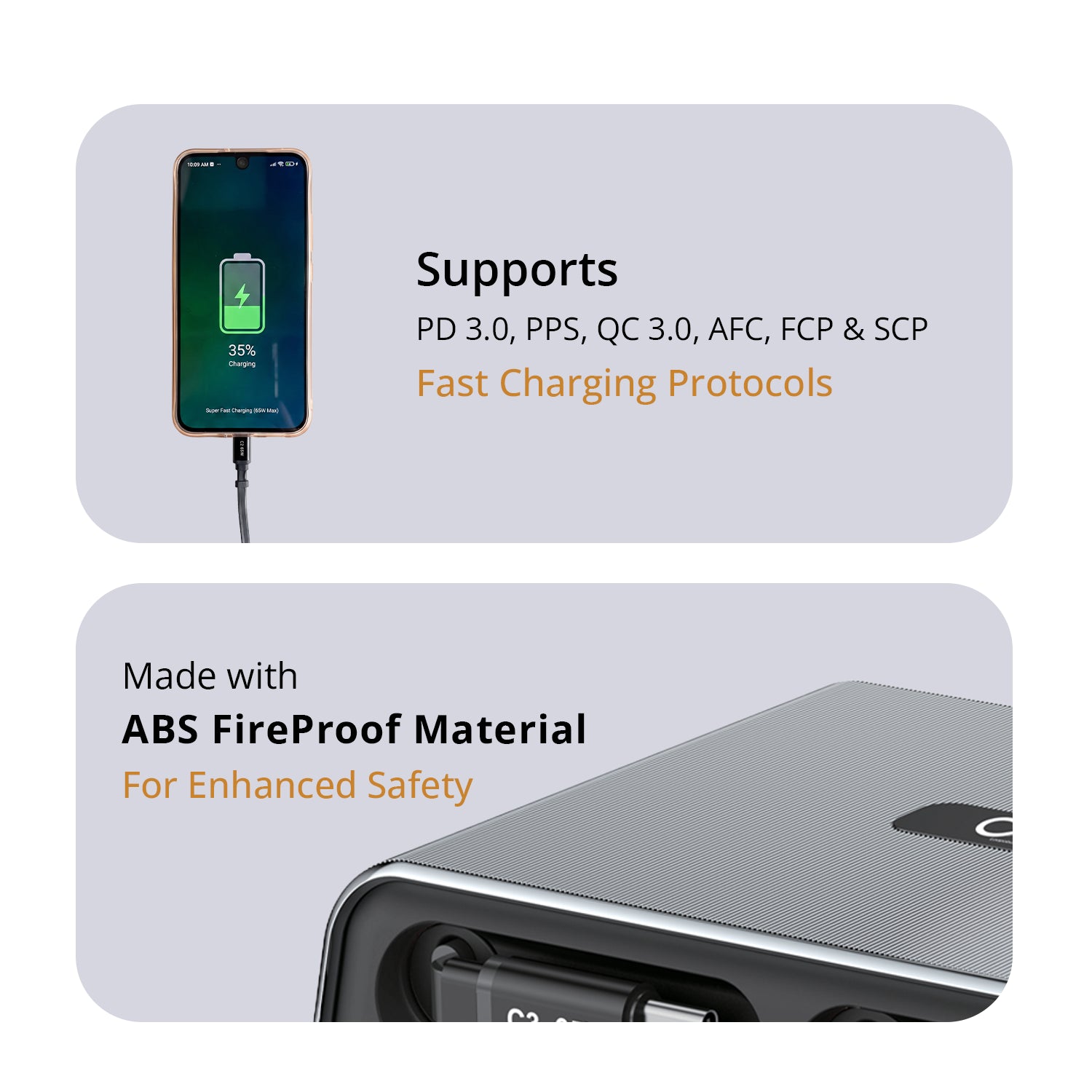 ZapGo 320- Combined Output Of 320W Supports All Fast Charging Protocols With Two Retractable Cables