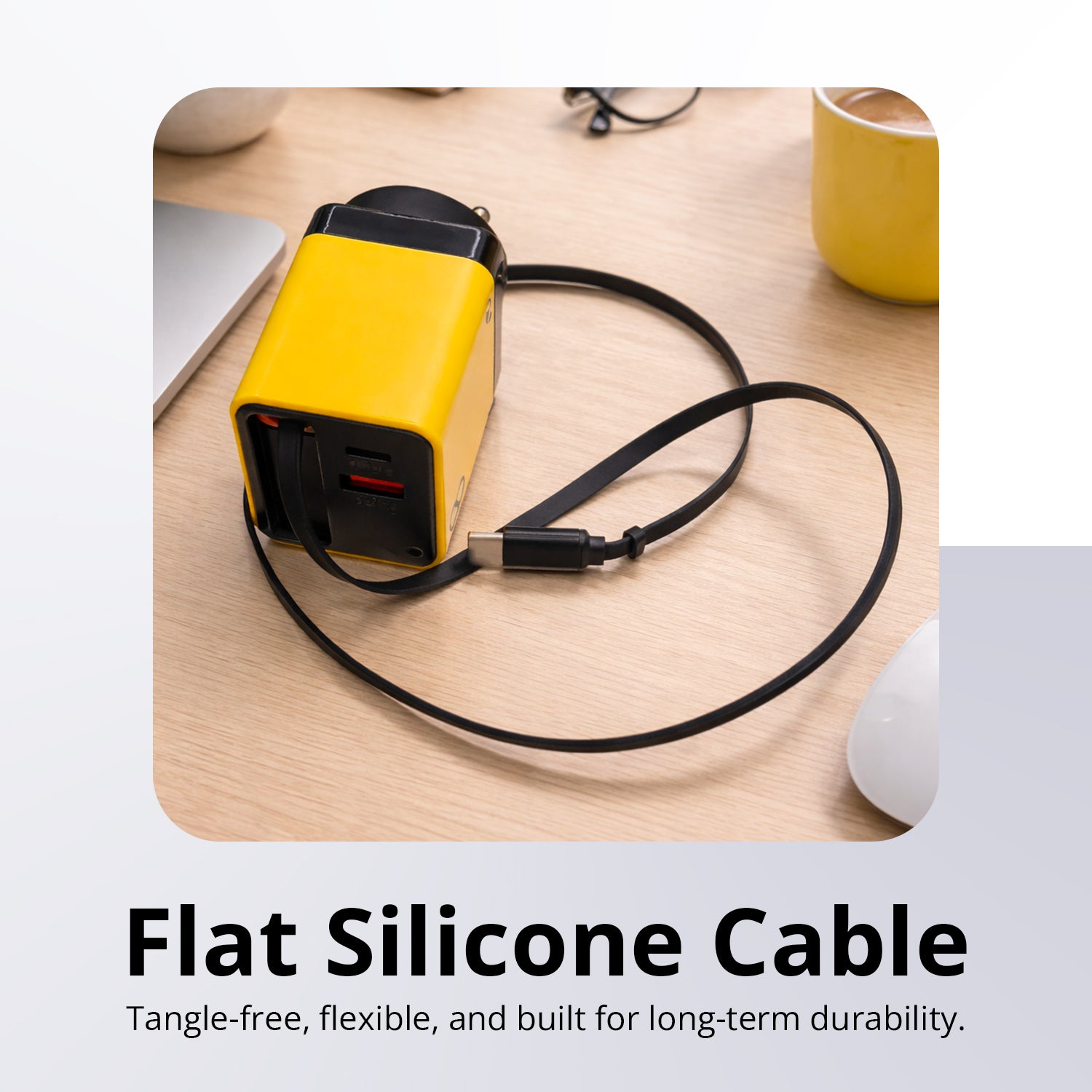 45W Rapid Charger with Retractable Cable